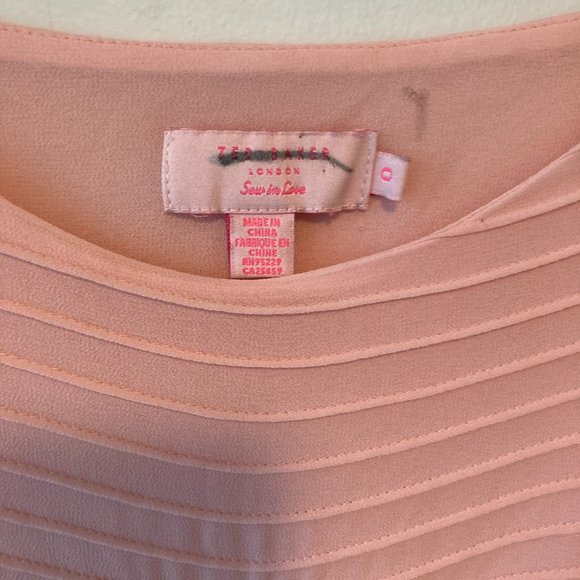 Ted Baker Dusky Pink Pintuck Top  US 4 - Picture 4 of 8